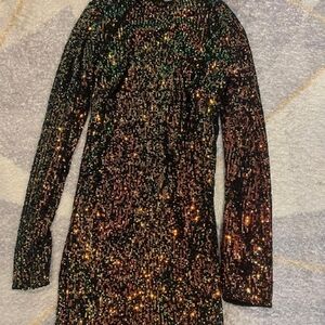 Sequin Long Sleeve Dress